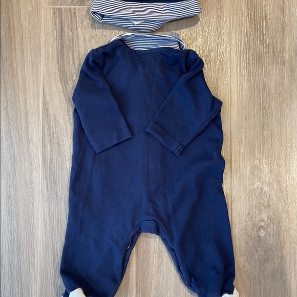 Little Me Sports Embroidery Footie & Hat New - Picture 9 of 9